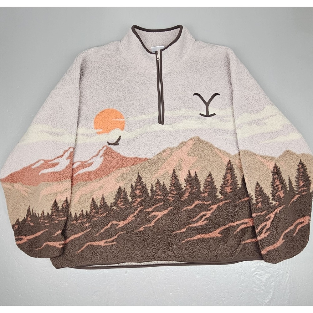 Yellowstone Qt Zip‎ Mens 2XL National Park Pullover Sherpa Fleece Outdoors